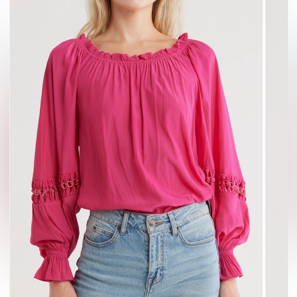 NEW Ramy Brook Maty Balloon Sleeve Top Women's